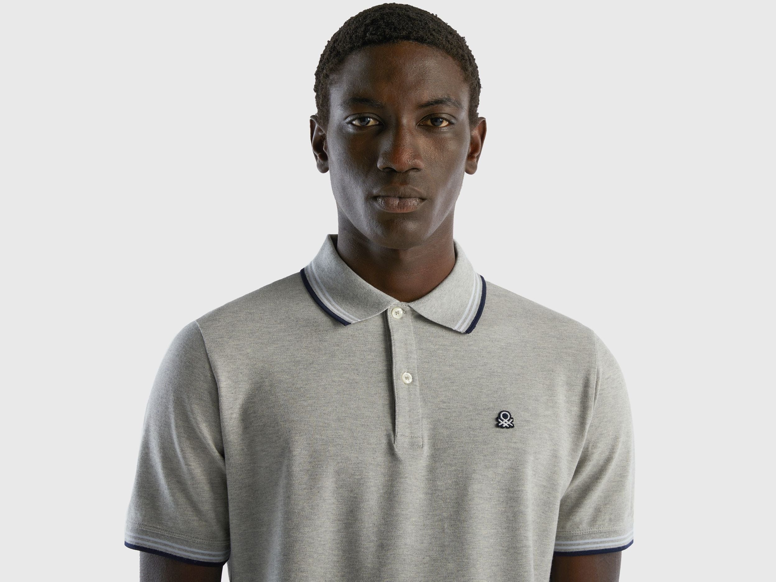 Short sleeve stretch cotton polo