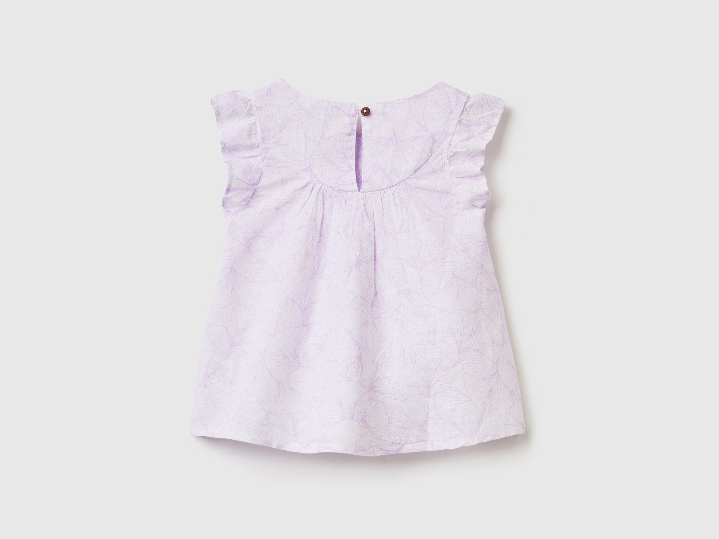 Patterned blouse in linen blend