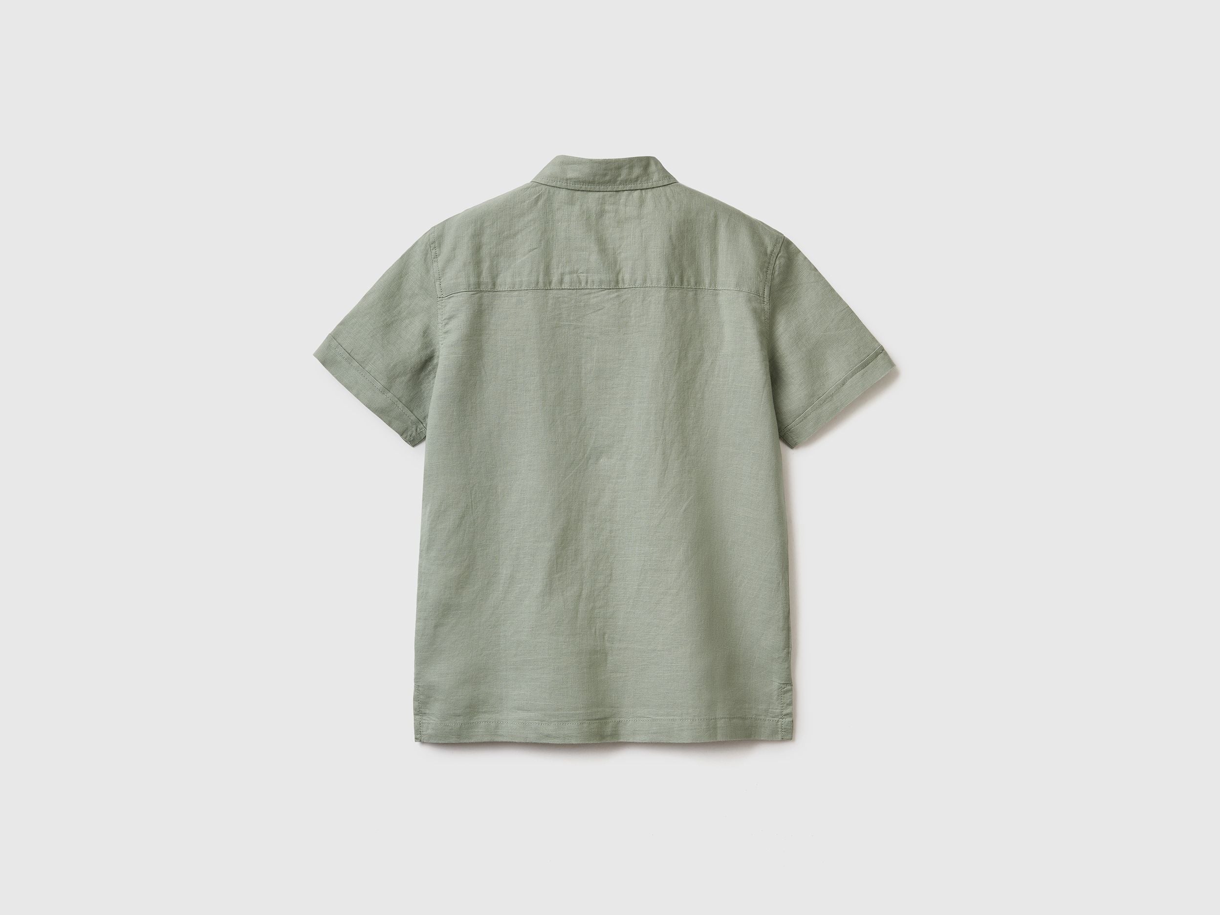 Short sleeve shirt in linen blend