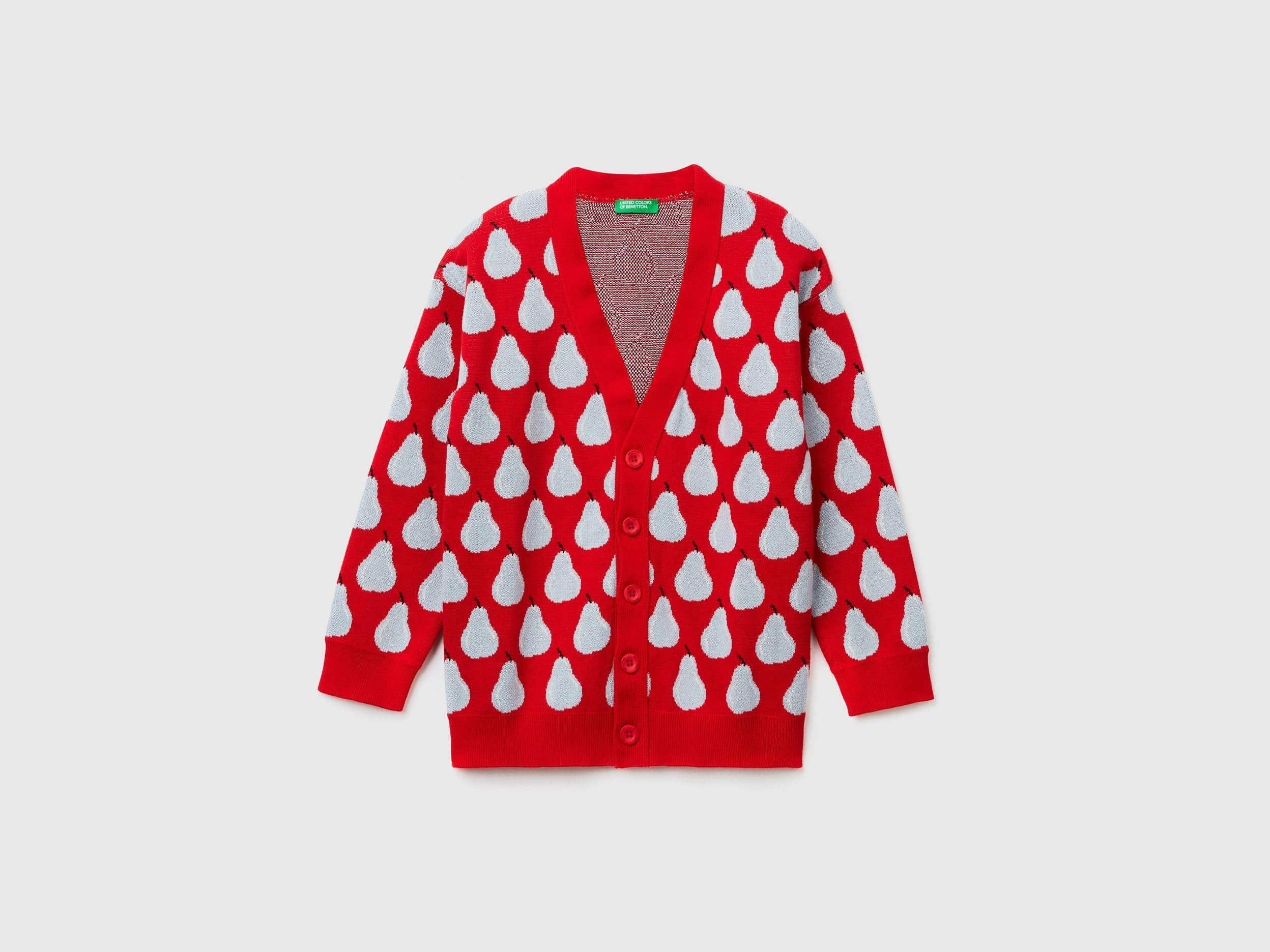 Cardigan with fruit pattern