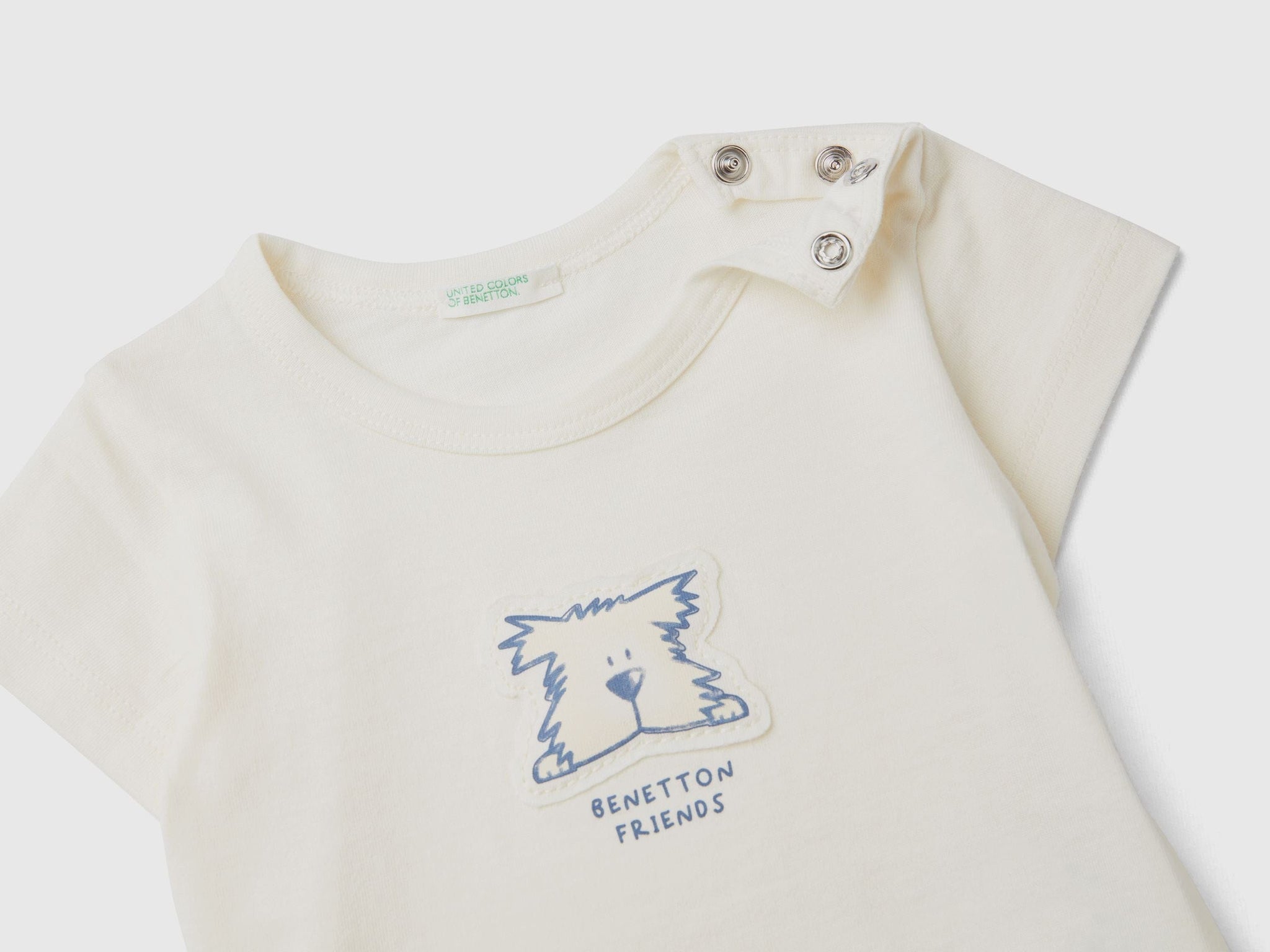 T-shirt with patch and print