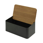 Legnoart Crispy Bread Bin Black Body & Removable Oak Bread Board Bb-80B
