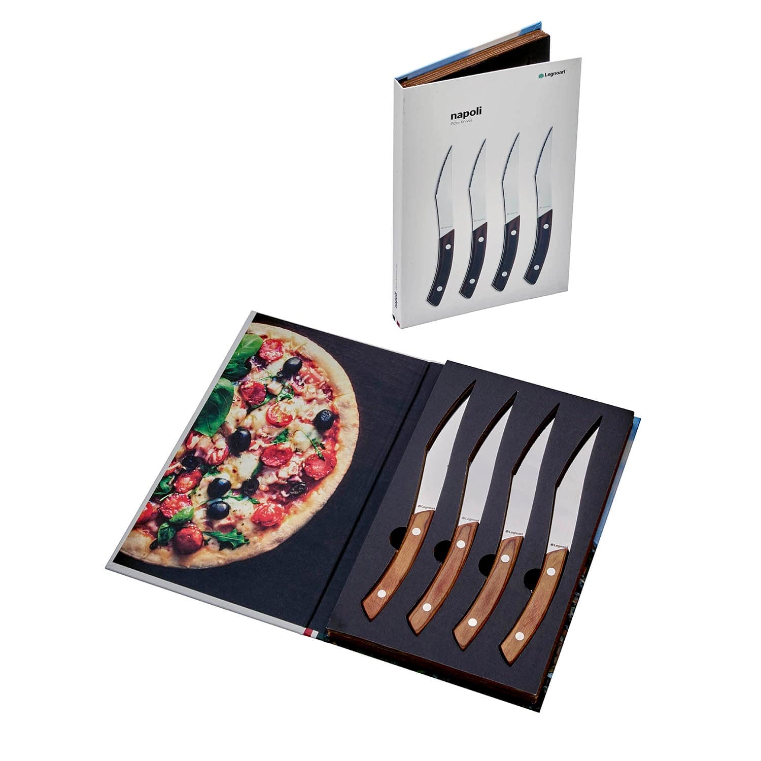 Legnoart Napoli Set Of 4 Pizza Knives Stainless Steel Dark Handle Pk-10A