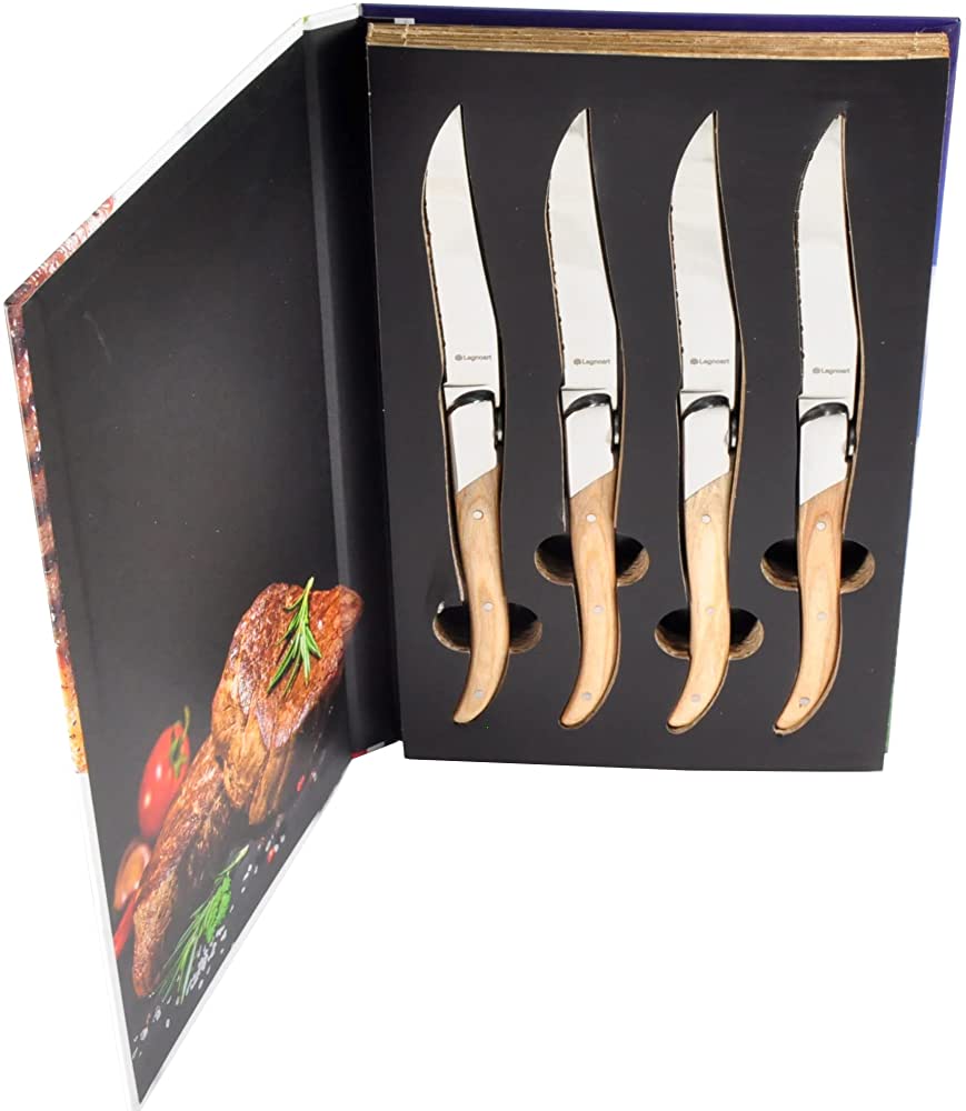 Legnoart Sirloin  Steak Knife Set 4 Pcs Light Wood Handle Sk-101