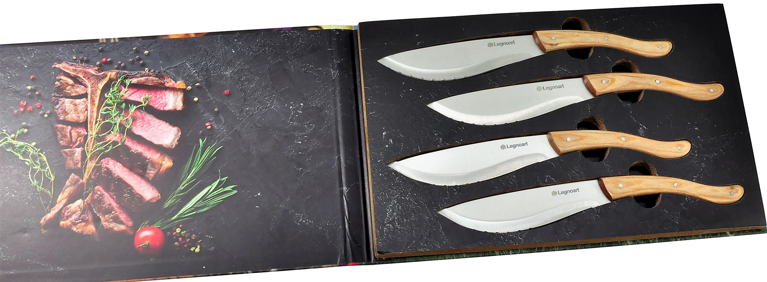 Legnoart Tomahawk Steak Knife Set With 4 Pcs Light Handle Sk-200L