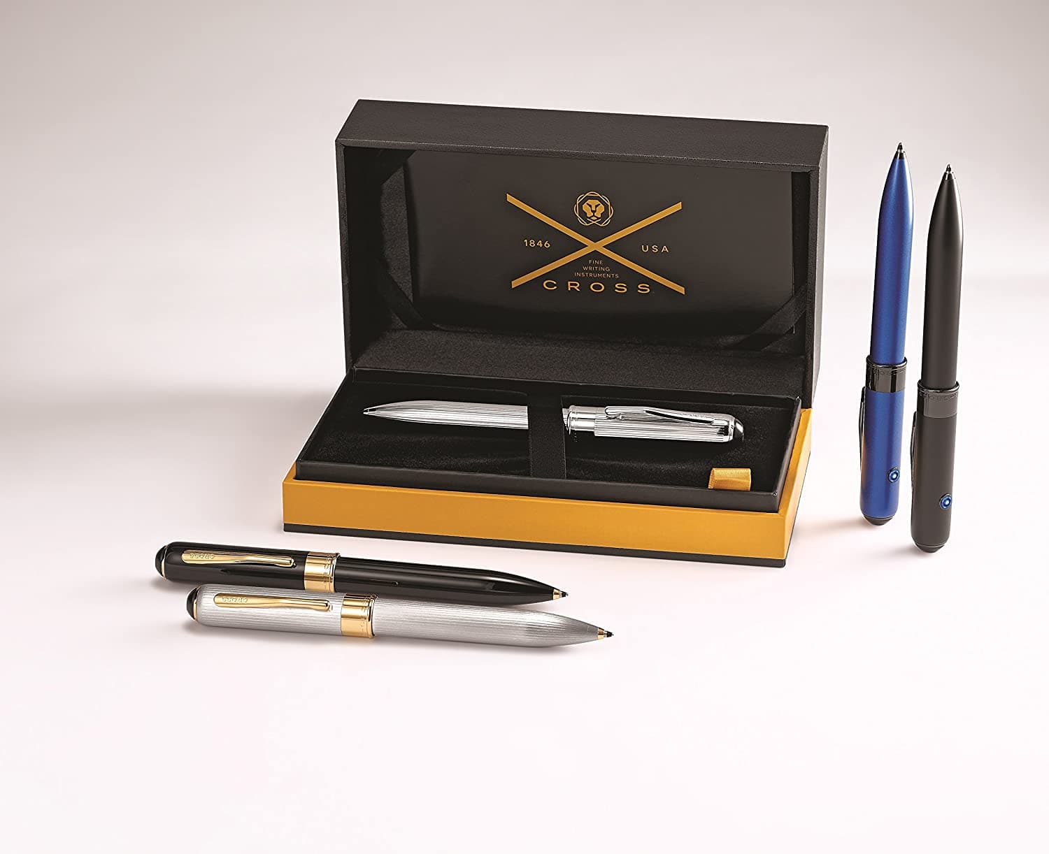 Cross Peerless Polished Black Tracker Ballpoint Pen With 23Kt Gold-Plated Appointment - At0702-105/TKR