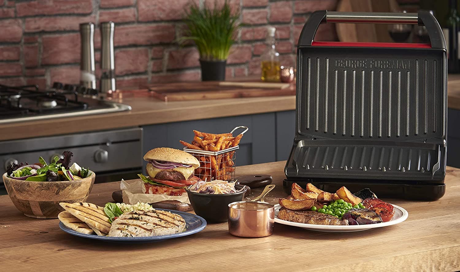 George Foreman Large Steel Grill Family, Red 1850W - 25050