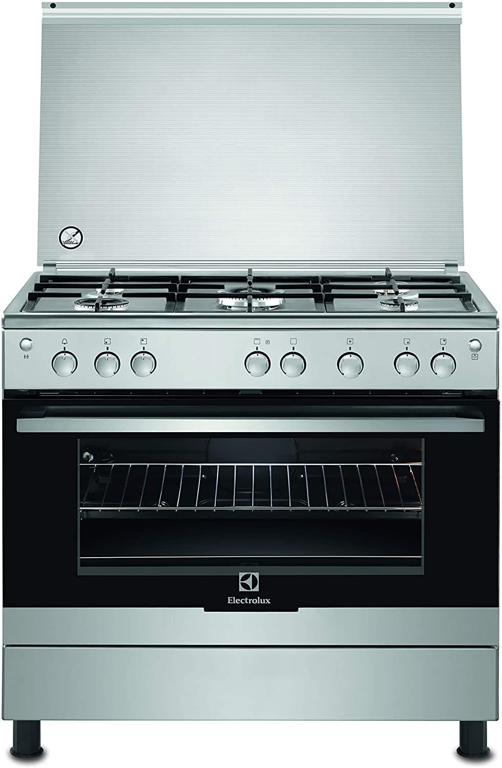 Electrolux ELUX 90X60 FULL GAS WITH TURNSPITCAST IRON PAN SUPPORTSBRUSHED STEEL COLOR.-EKG912A1OX - Jashanmal Home
