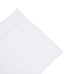 Paramount Poly Faux White Linen With Embroidery Hemstitch Table Runner