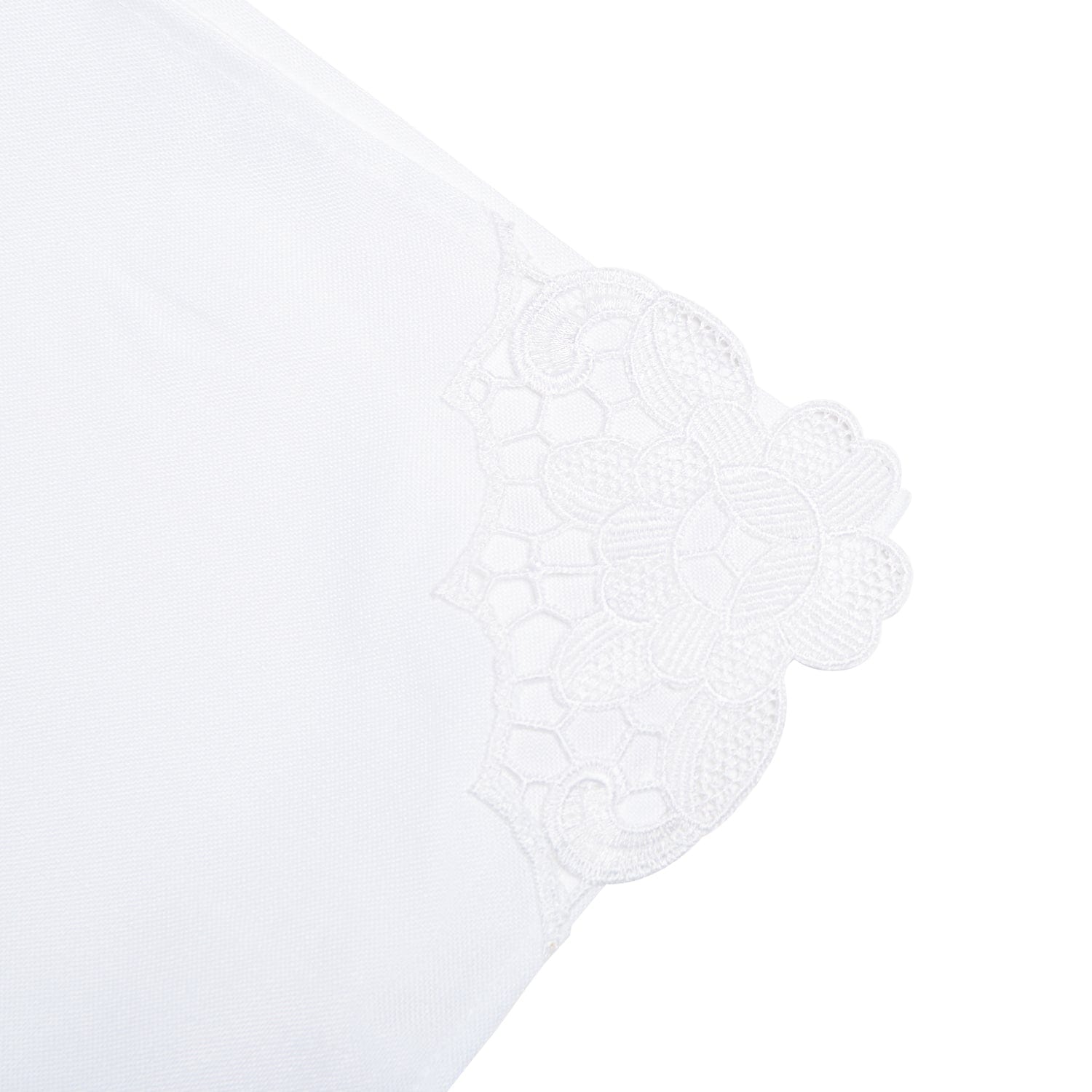 Paramount Poly Linen White Heavy Lace Napkin 4Pcs Sets