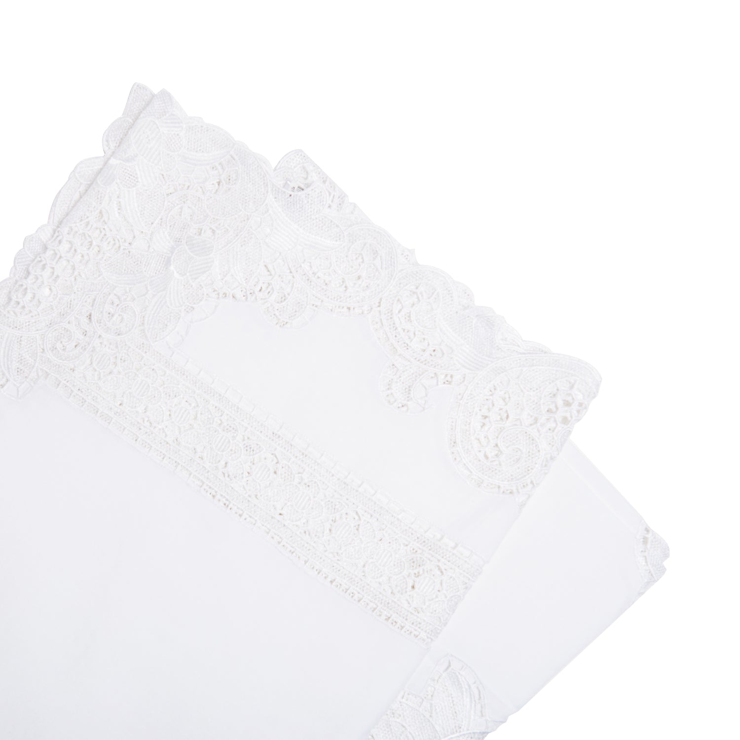 Paramount Poly Linen White Heavy Lace  Tablecloth