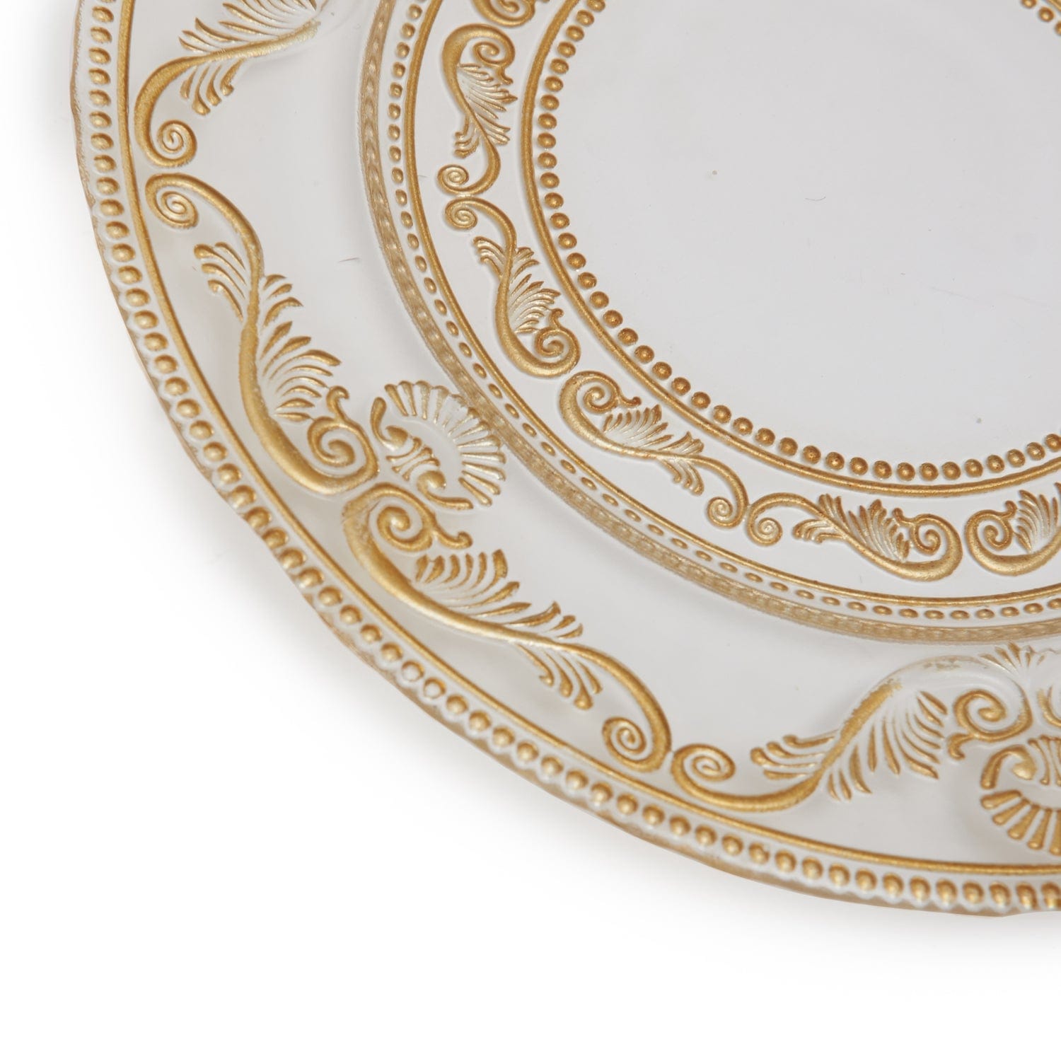 Glass Charger Plate Clear With Gold Burshing - 1Q1935-832