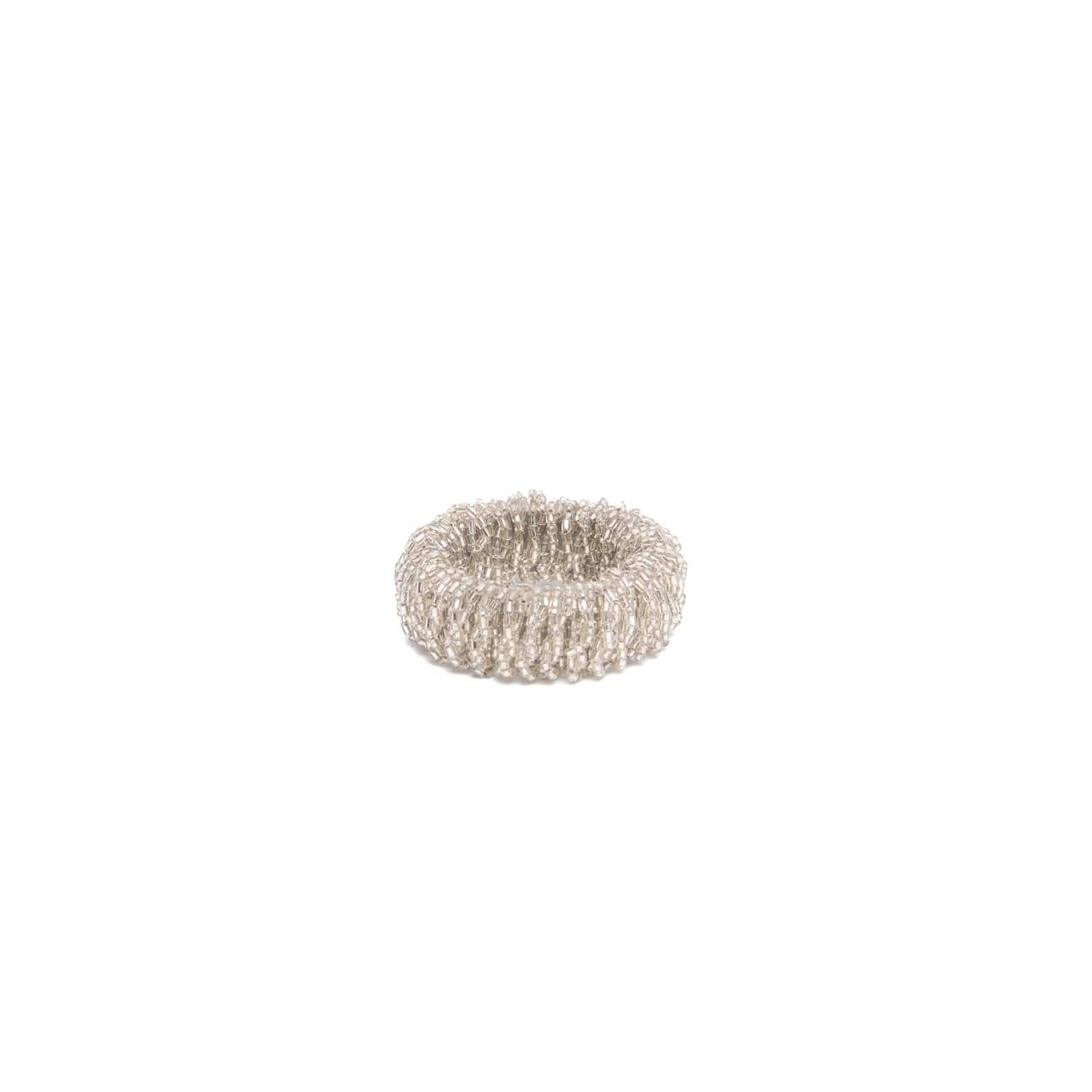 Ans Beaded Napkin Ring Crystal-Silver-NNR25010A