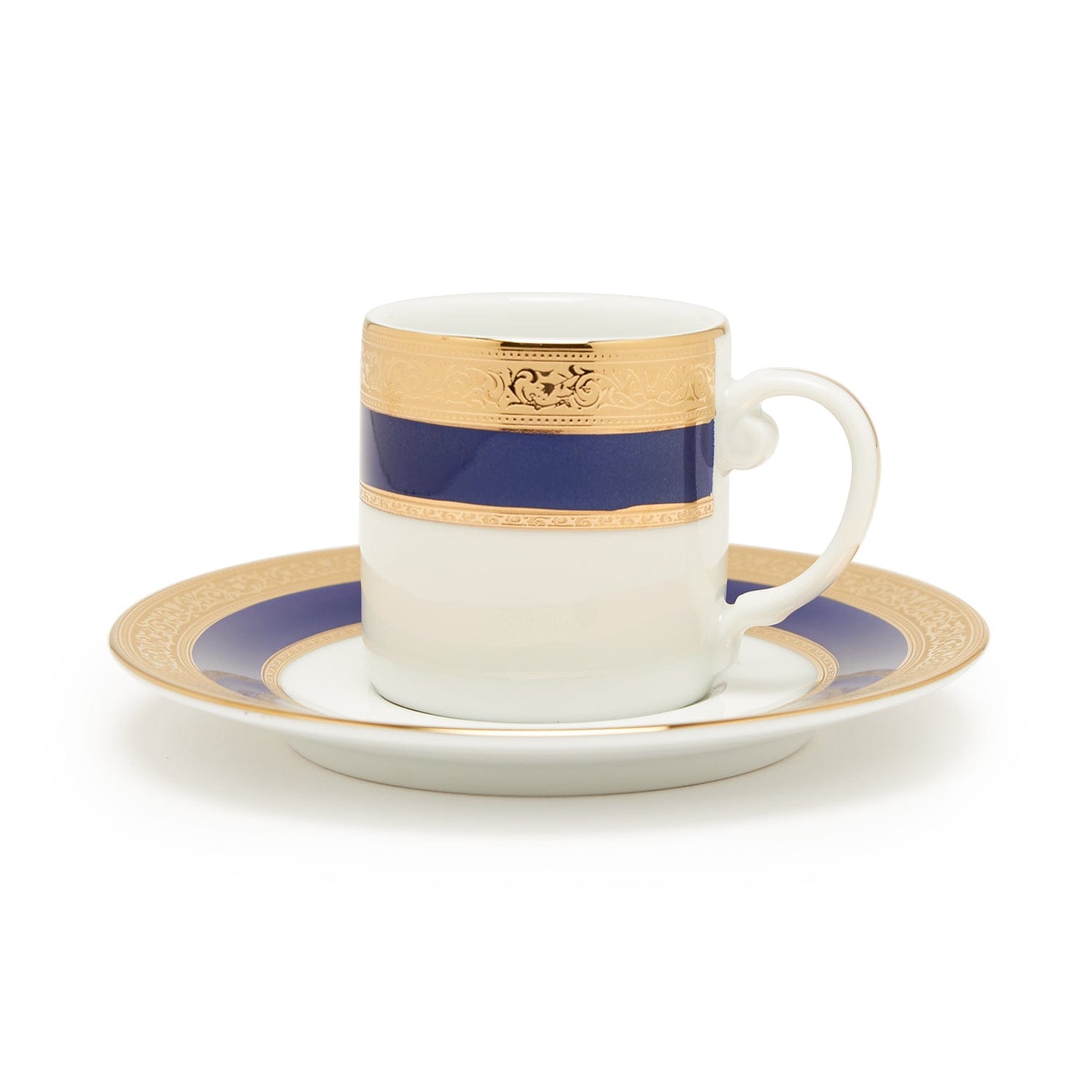 DANKOTUWA VICTORIAN GOLD COBALT 6PC  ESPRESSO COFFEE CUP AND SAUCER