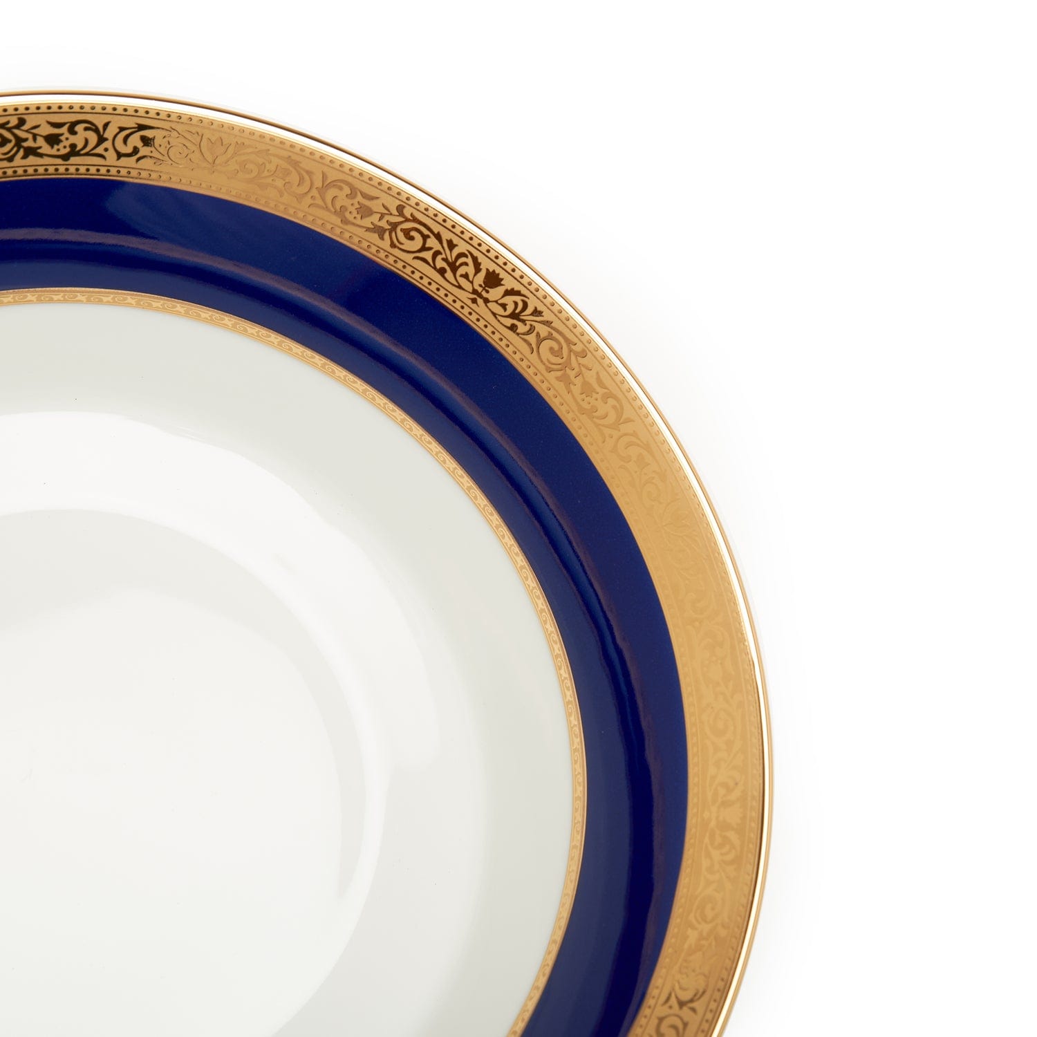 Dankotuwa Victorian Gold Cobalt Large Salad Bowl