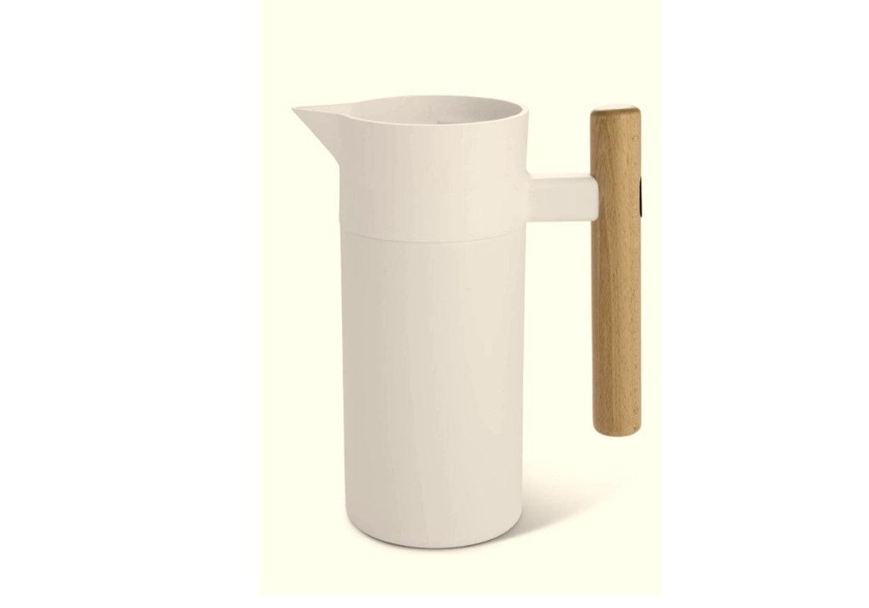 HASTINGS MYSA THERMAL CARAFE DOUBLE WALL STAINLESS STEEL 1.2L WHITE WITH GERMAN BEECHWOOD HANDLE - HCMYSAWHT