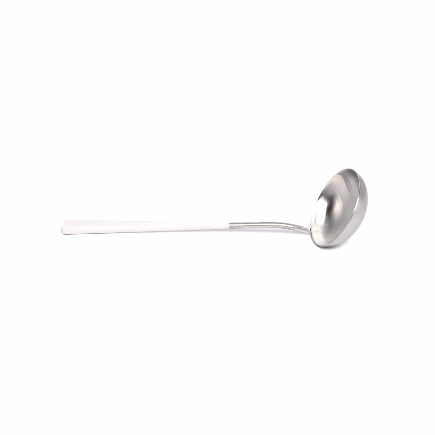 Belo Inox Neo White With Brushed Silver - Soup Ladle - Gift Box