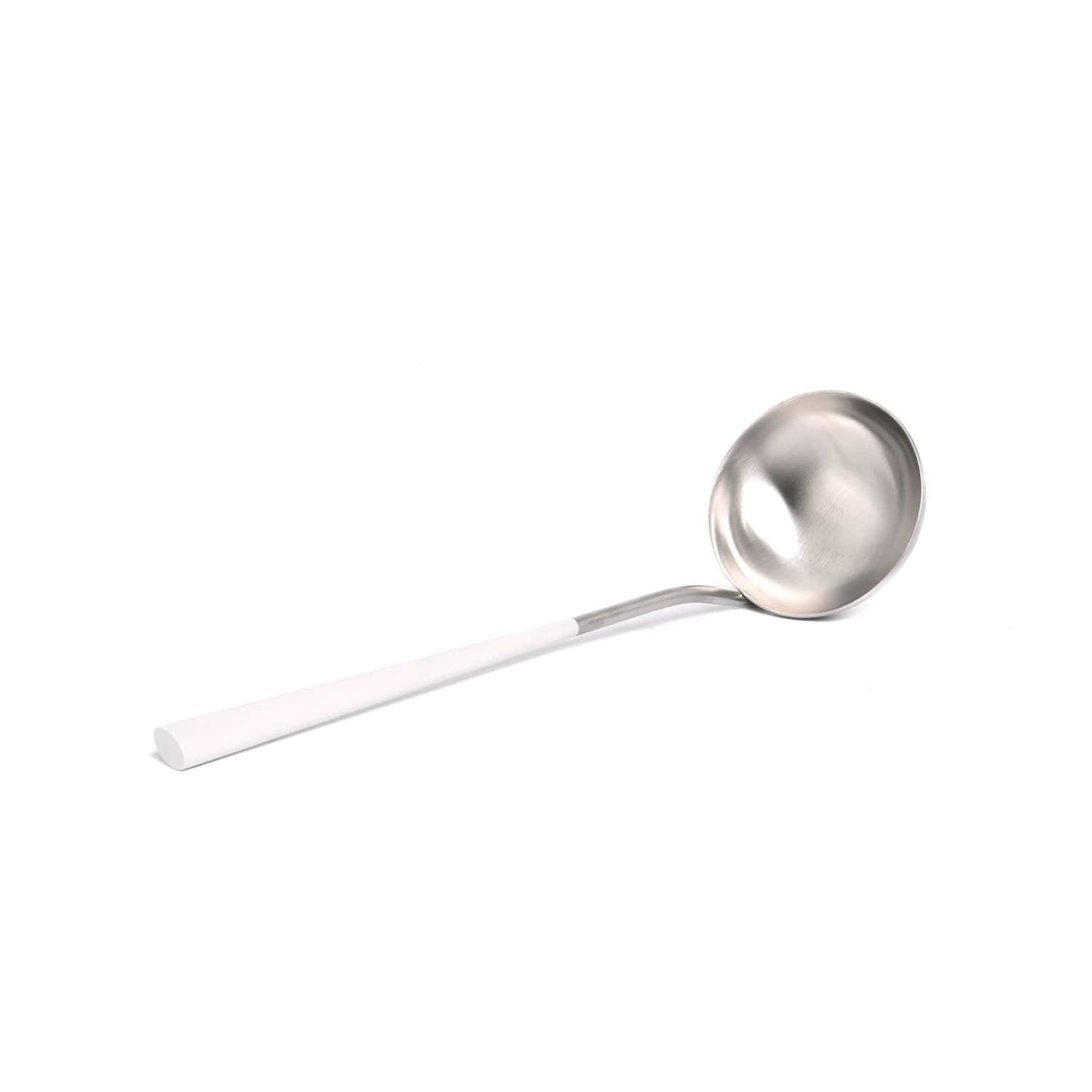 Belo Inox Neo White With Brushed Silver - Soup Ladle - Gift Box