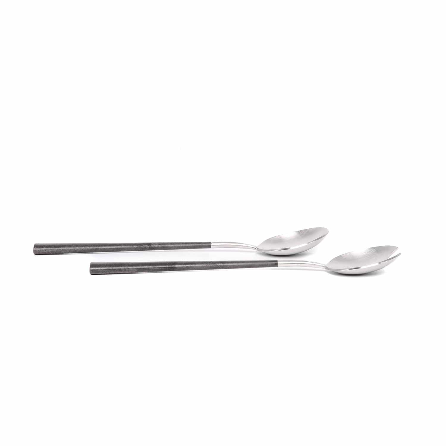 Belo Inox Neo Black With Brushed Silver - Salad Serving 2P - Gift Box
