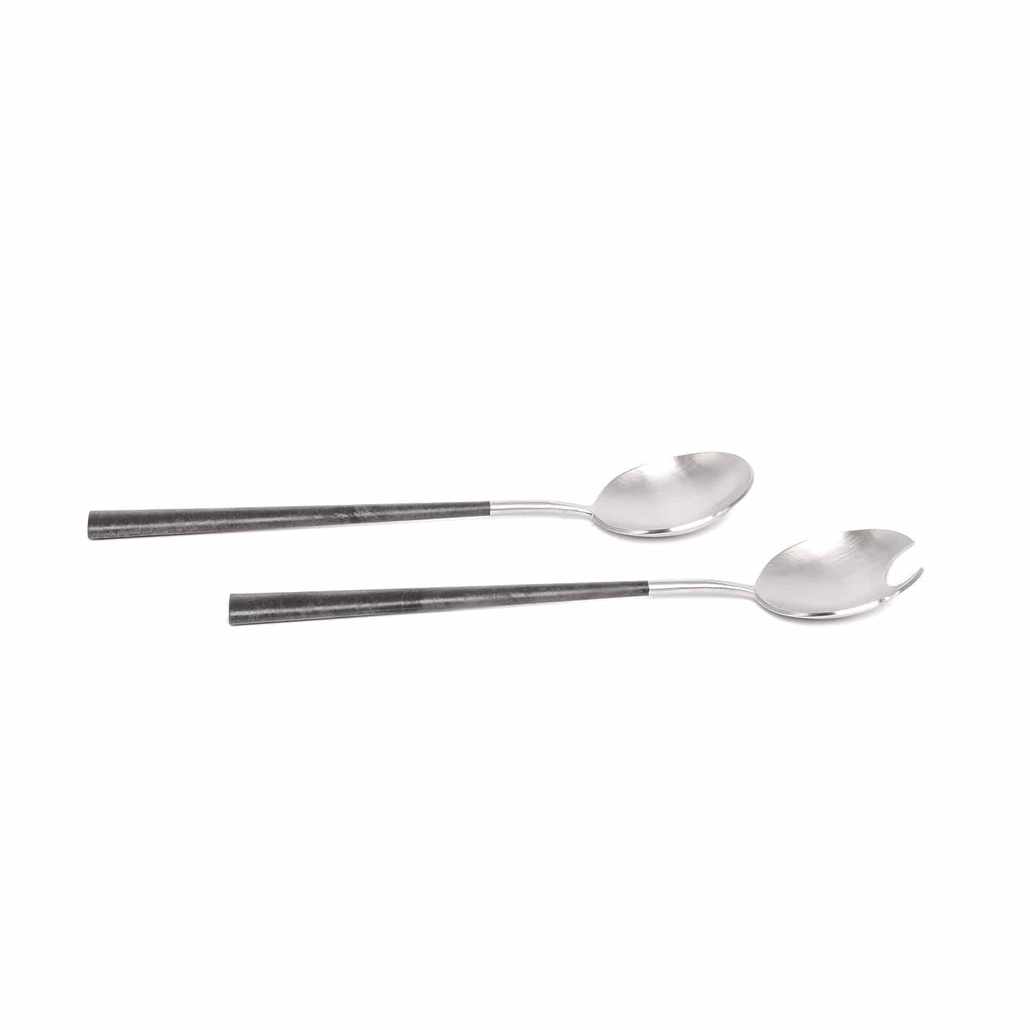 Belo Inox Neo Black With Brushed Silver - Salad Serving 2P - Gift Box