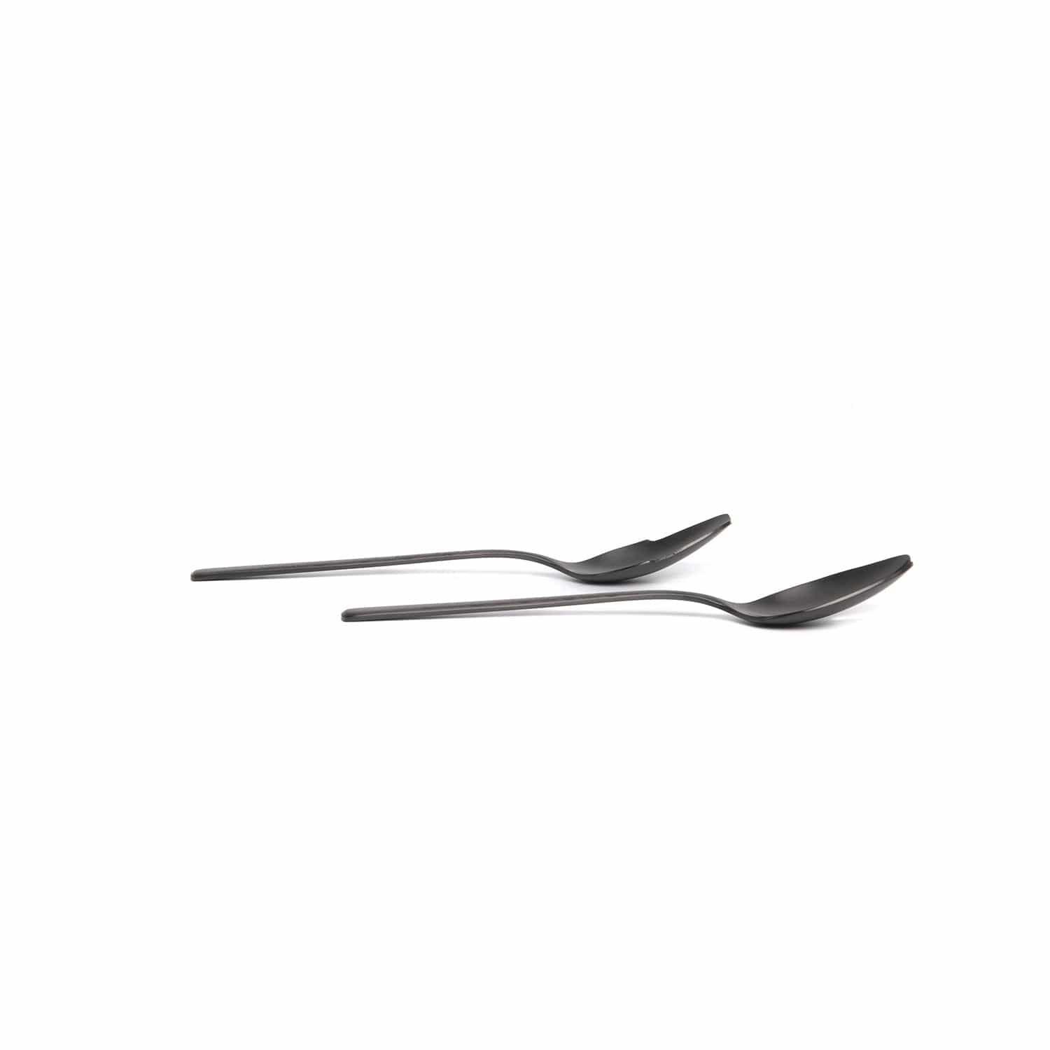 Belo Inox Obelisko Cutlery In Matt Black With Laser Engraved- Salad Serving 2P - Gift Box