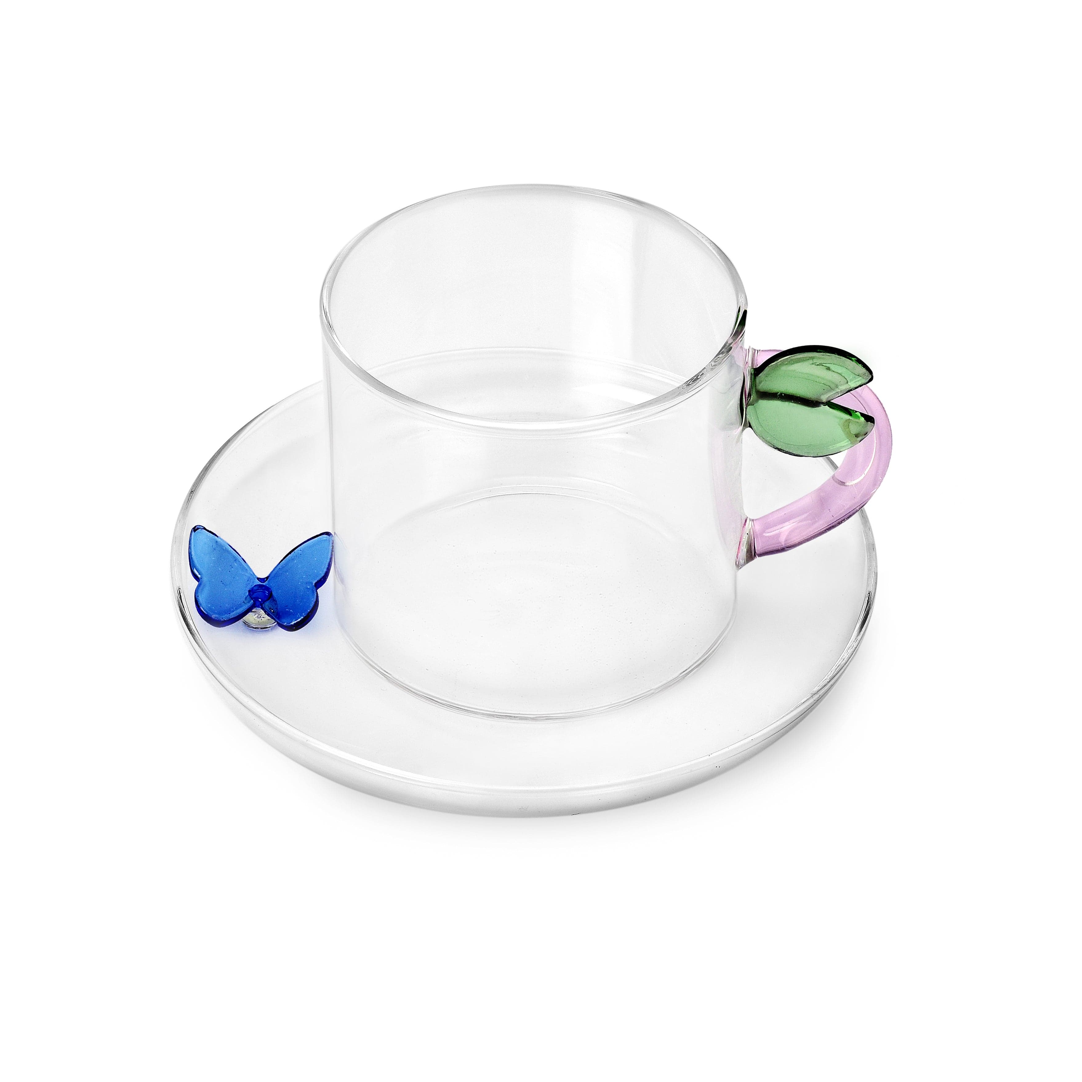 ICHENDORF MILANO TEA CUP & SAUCER BUTTERFLY WITH LEAF