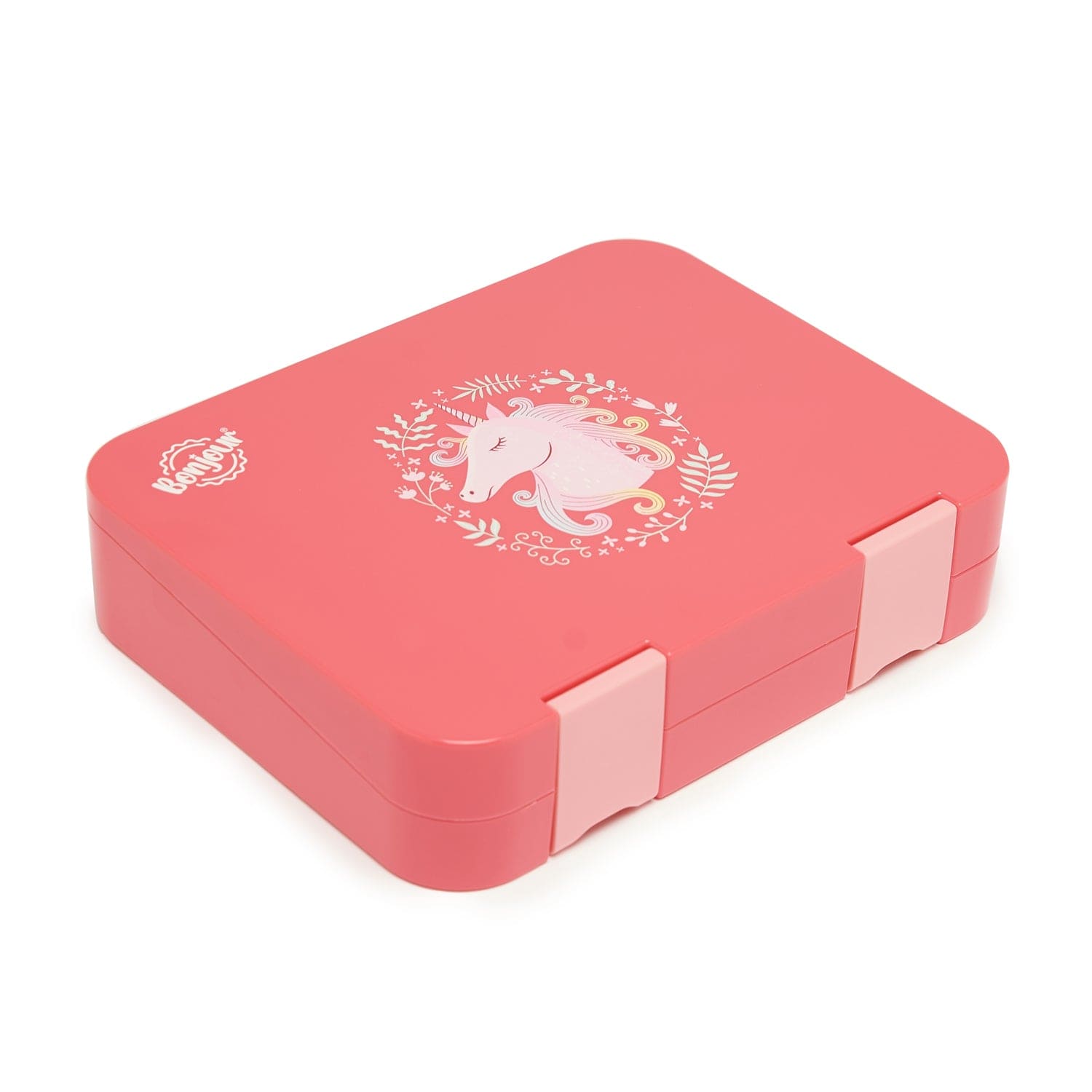 BONJOUR RECTANGULAR UNI LUNCH BOX 6/4 COMPARTMENT - DESIGN001 PINK UNICORN