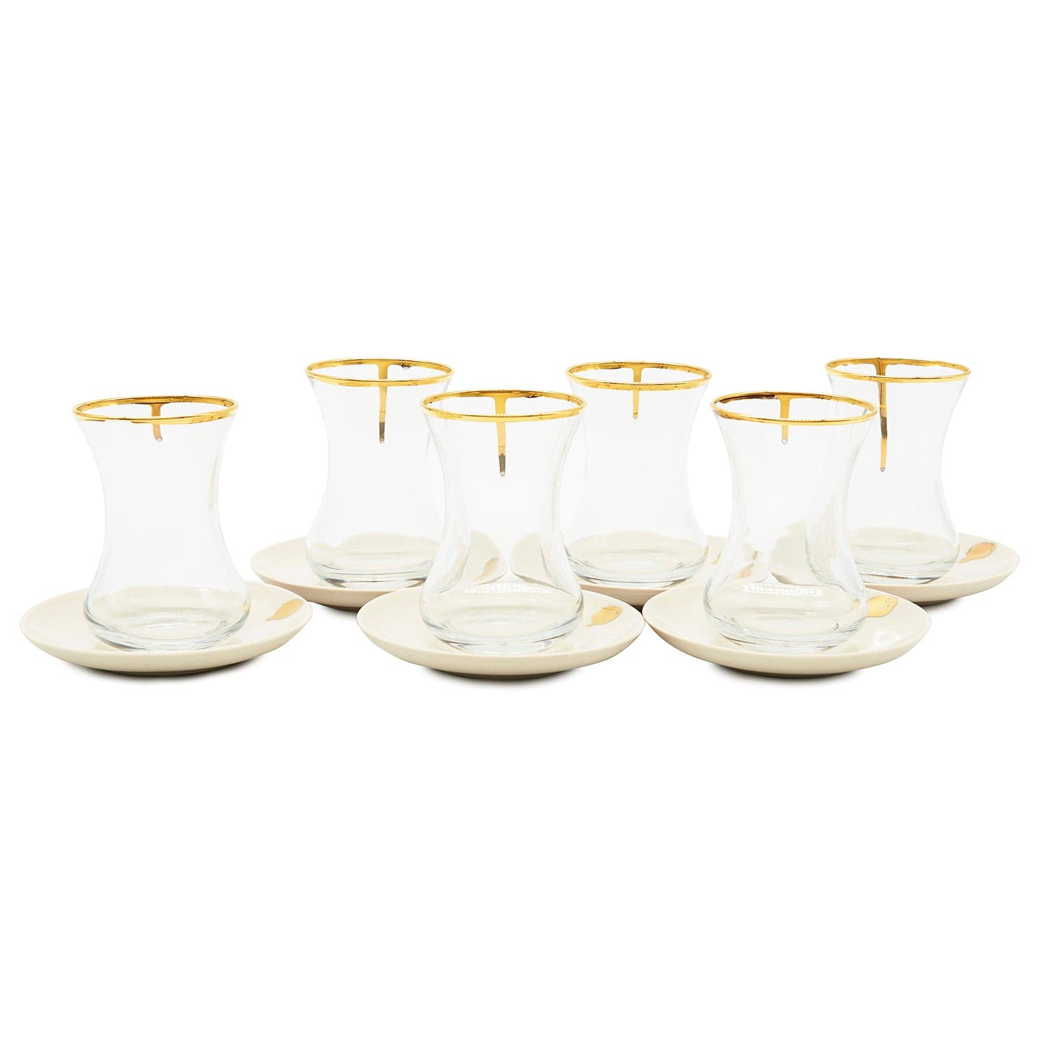 Ozlem Tuna Gold Tea Glasses Set Of 6 Pcs KAH018