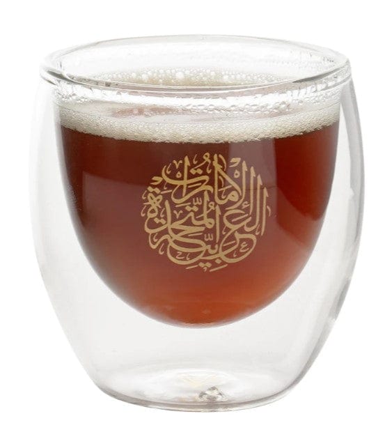 Rovatti Nevoso Uae Double Glass Arabic Coffee Cup Gold 80 Ml