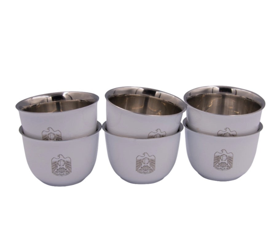 Rovatti Pola Uae Arabica Stainless Steel Cup Set Of 6 - 80 Ml