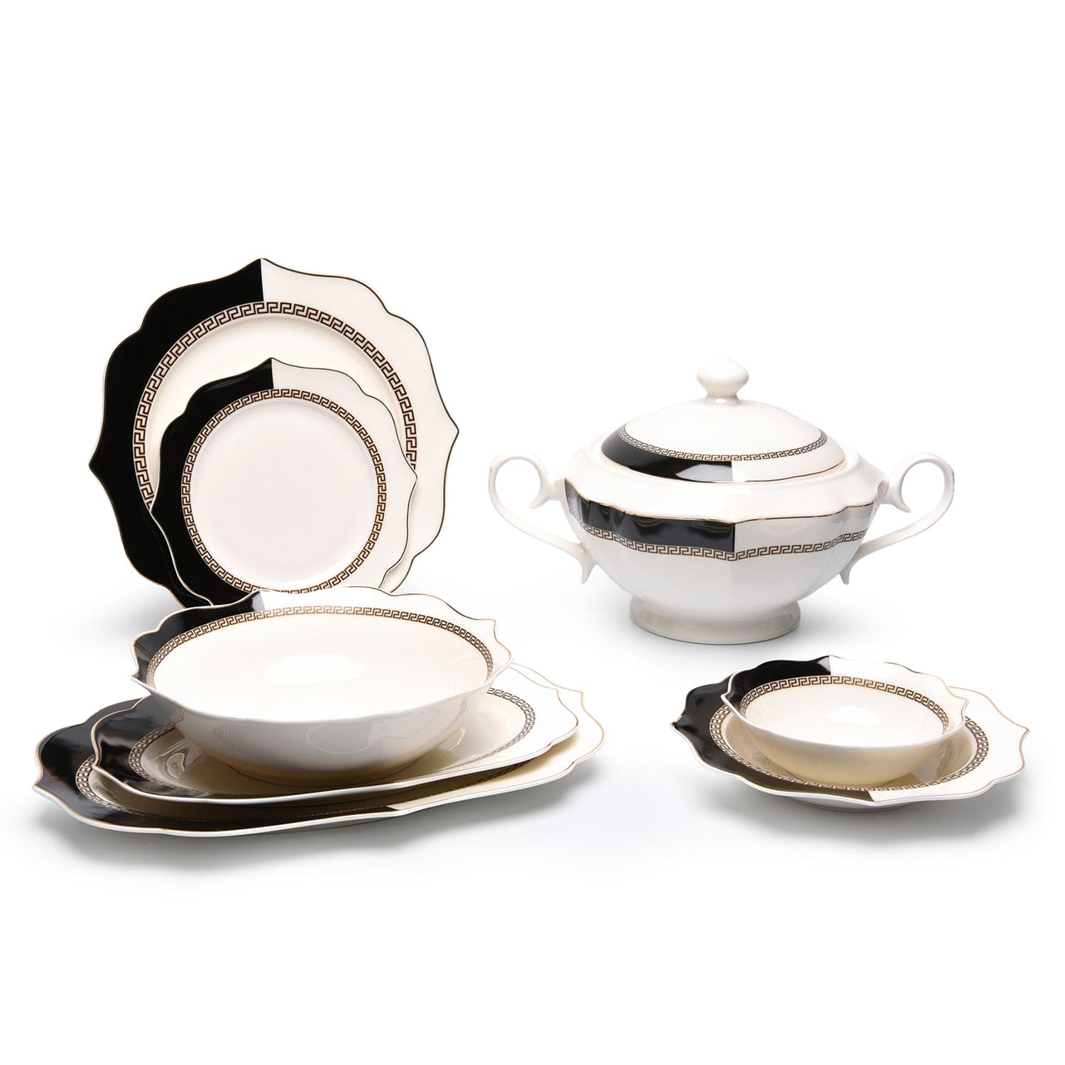 Worthyway Trudy 83Pc Dinner Set Vict-Shape Bp Ab