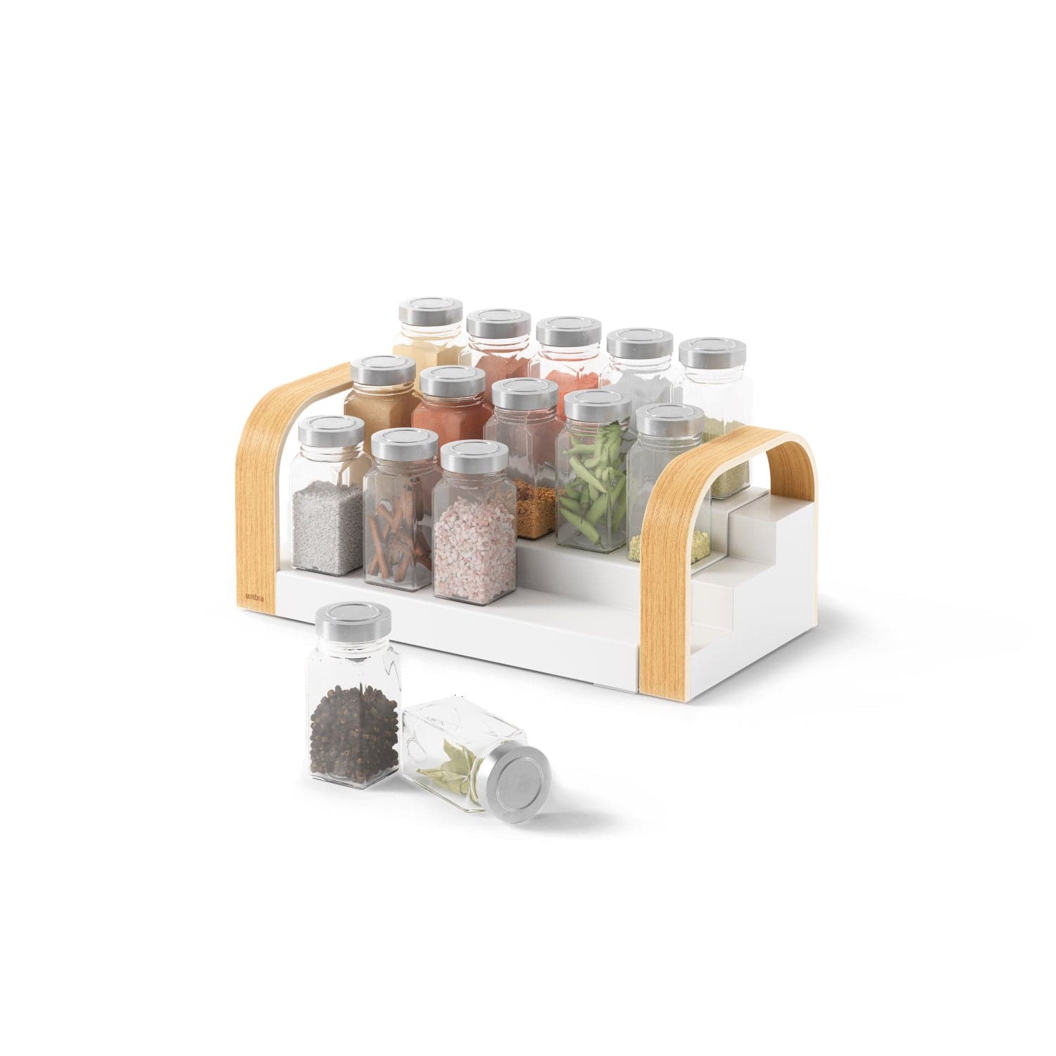 Umbra Bellwood Three-Tier Spice Shelf White/Natural