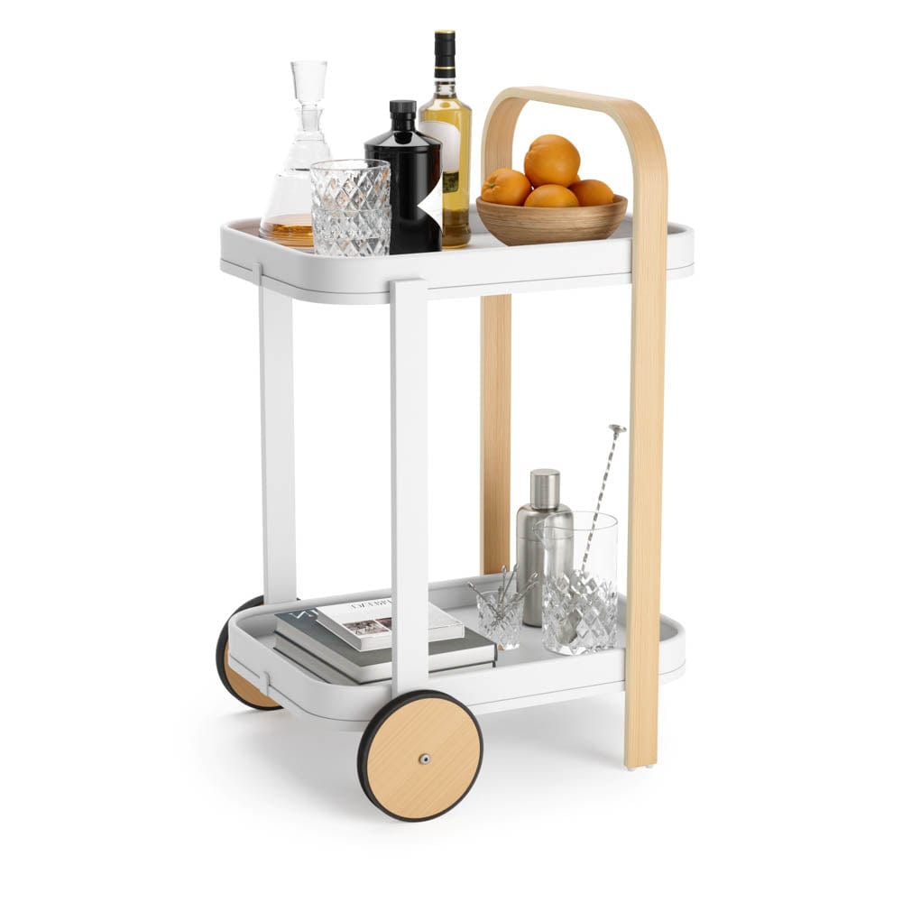 Umbra Bellwood Bar/Serving Cart White/Natural