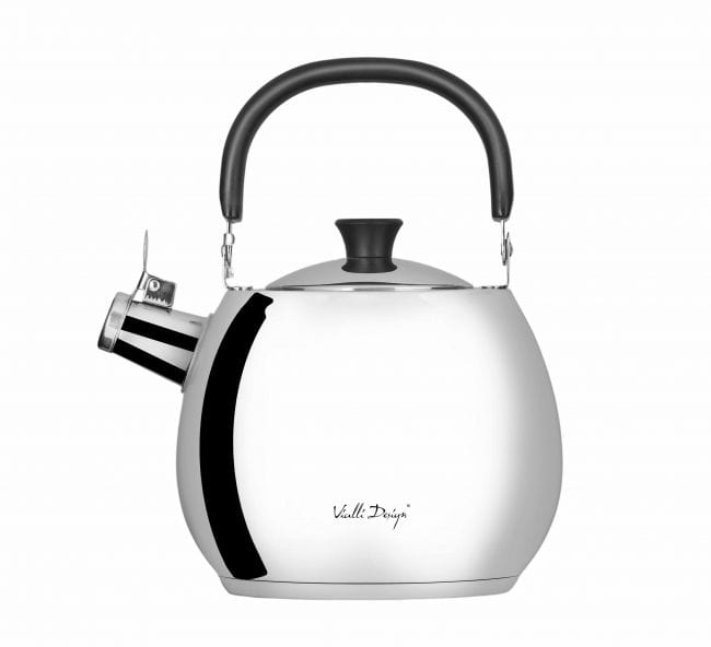 Vialli Design Kettle With A Whistle Polished Steel Bolla, 2.5L