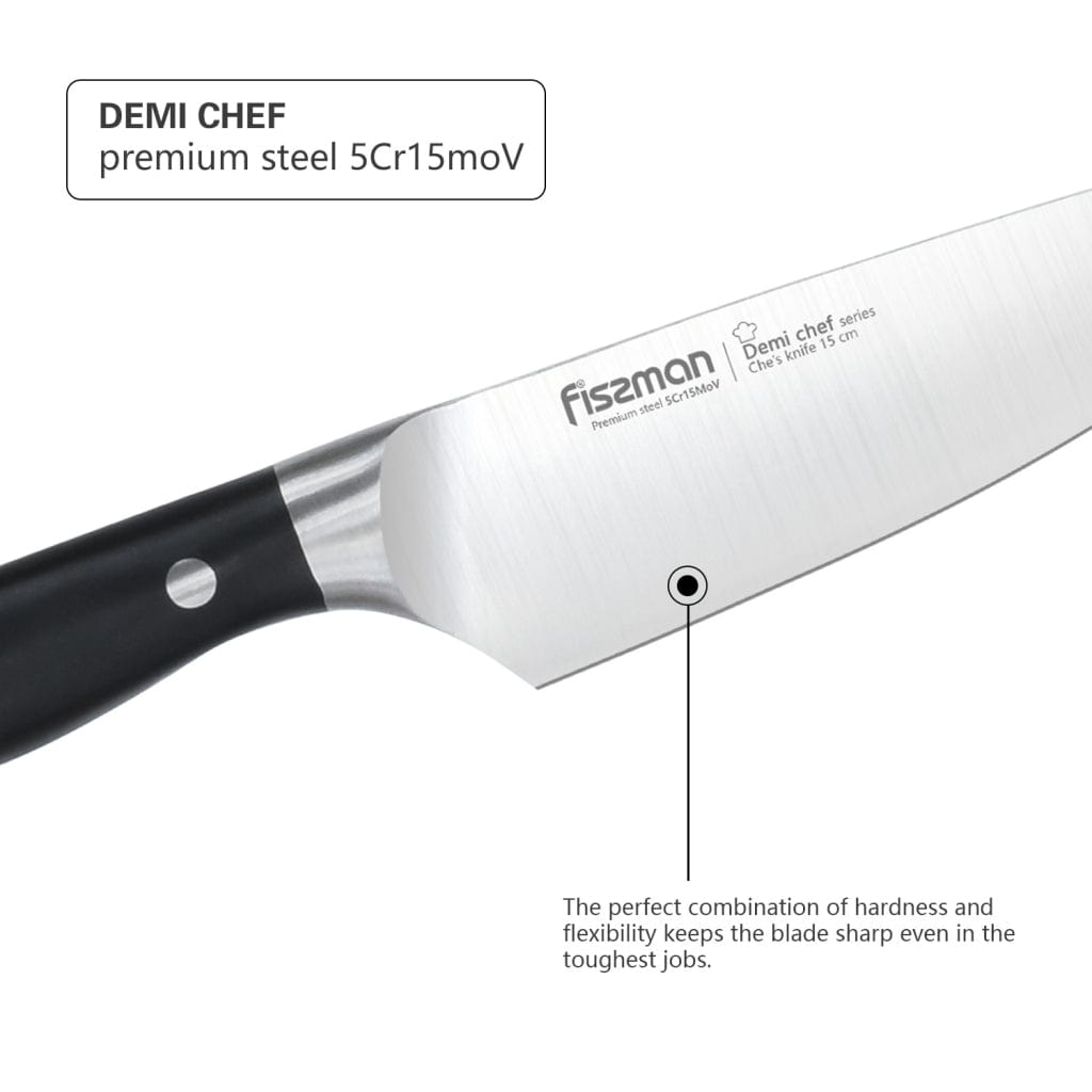Fissman Chefs Knife Black/Silver 6Inch