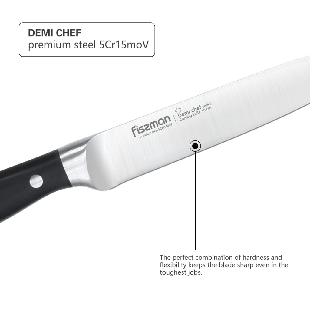 Fissman Slicing Knife Black/Silver 7Inch