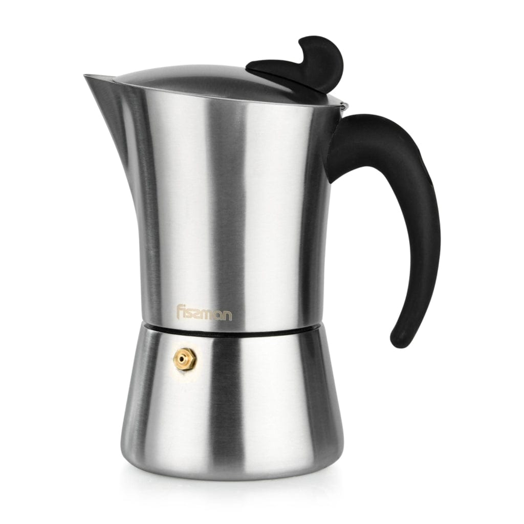 Fissman Espresso Maker Stainless Steel Stovetop For 6 Cups Silver/Black 360ml