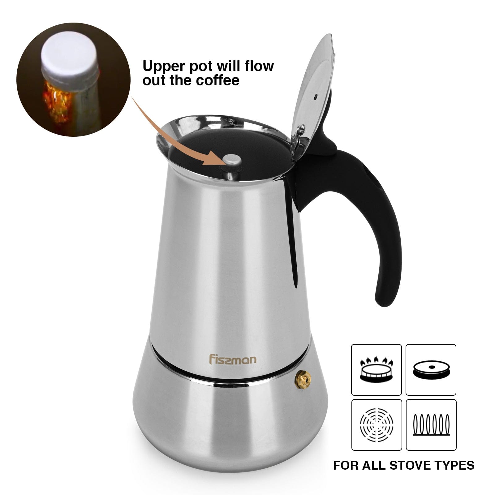 Fissman Coffee Maker (300ml) For 6 Cups (Stainless Steel)