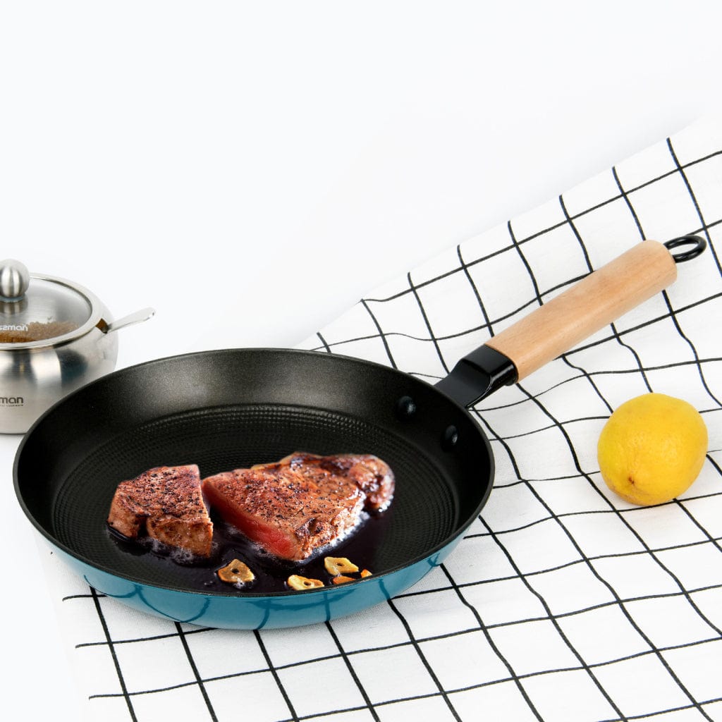 Fissman Frying Pan Seagreen Cast Iron Blue/Black/Beige