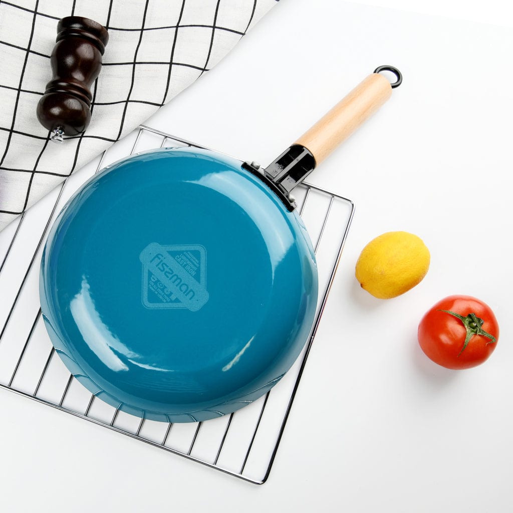 Fissman Frying Pan Seagreen Cast Iron Blue/Black/Beige