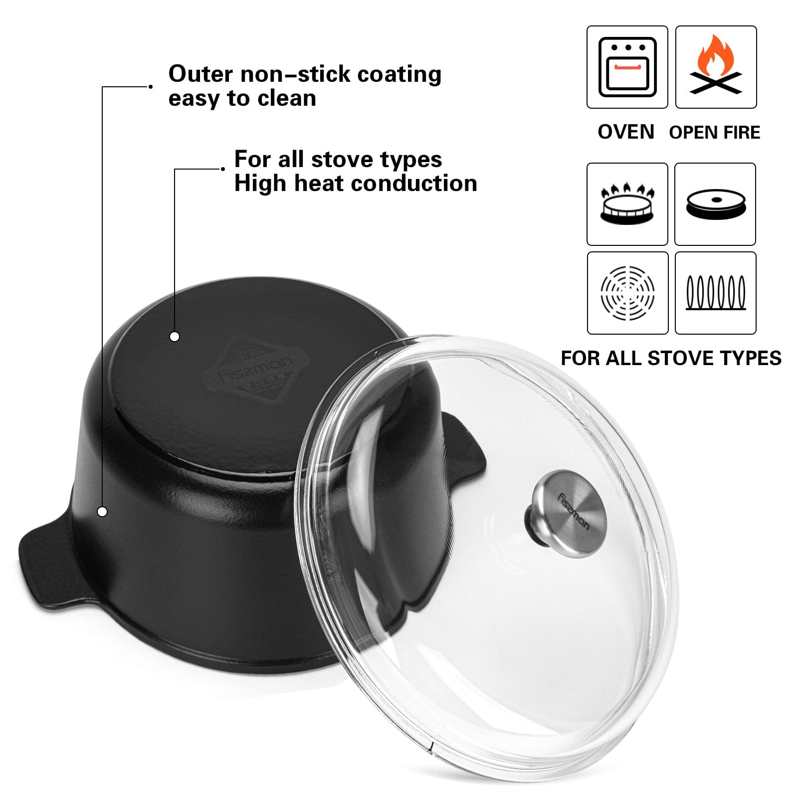 Fissman Stockpot Nomada Black 5L