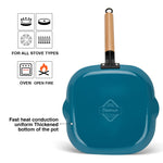 Fissman Grill Pan Cast Iron Square Wooden 28cm