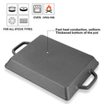 Fissman Grill Pan Cast Iron Rectangular Black 32.5cm