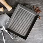 Fissman Grill Pan Cast Iron Rectangular Black 32.5cm