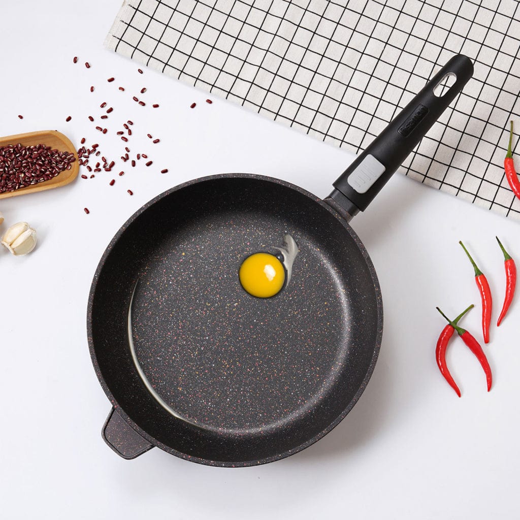 Fissman Deep Frying Pan With Detachable Handle Rebusto Series Platinum Coated Non Stick Dark Brown/Black 28x7.4cm