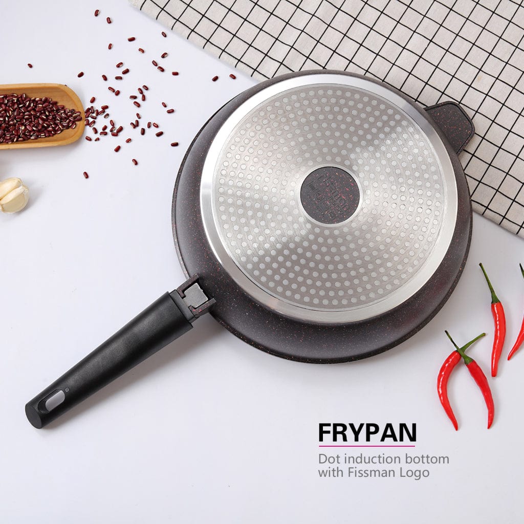 Fissman Deep Frying Pan With Detachable Handle Rebusto Series Platinum Coated Non Stick Dark Brown/Black 28x7.4cm