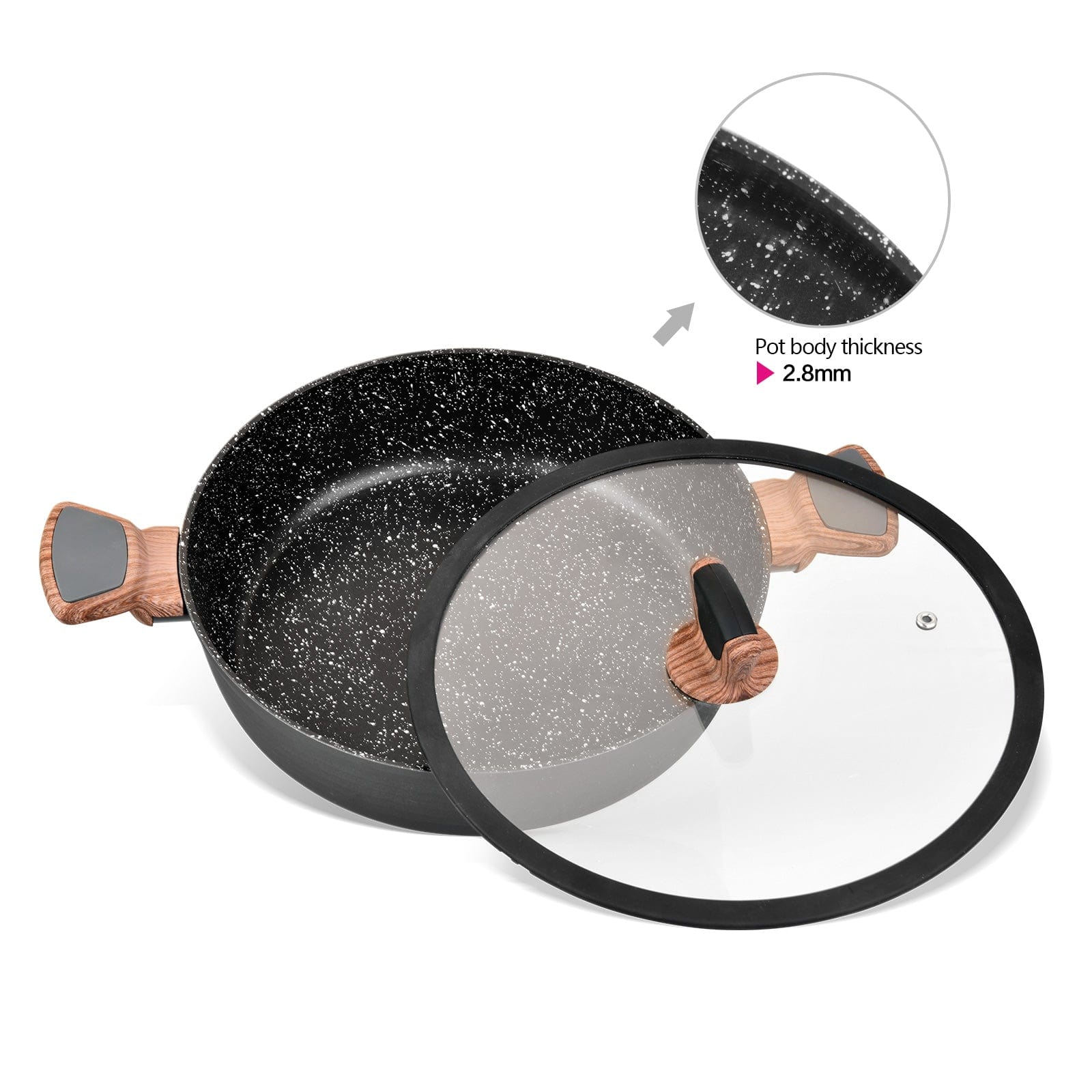 Fissman Casserole Diamond Aluminum Black 28cm