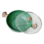 Fissman Wok With Lid Malachite Series Aluminium Green 30x9cm