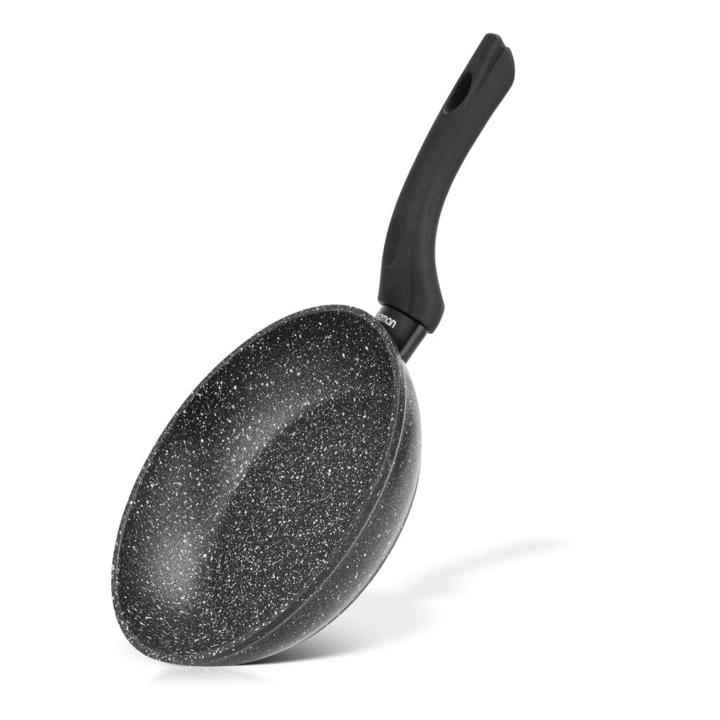 Fissman Frying Pan Aluminium Fiore Series Marble Non Stick Coating With Induction Bottom Black 20x4.5cm