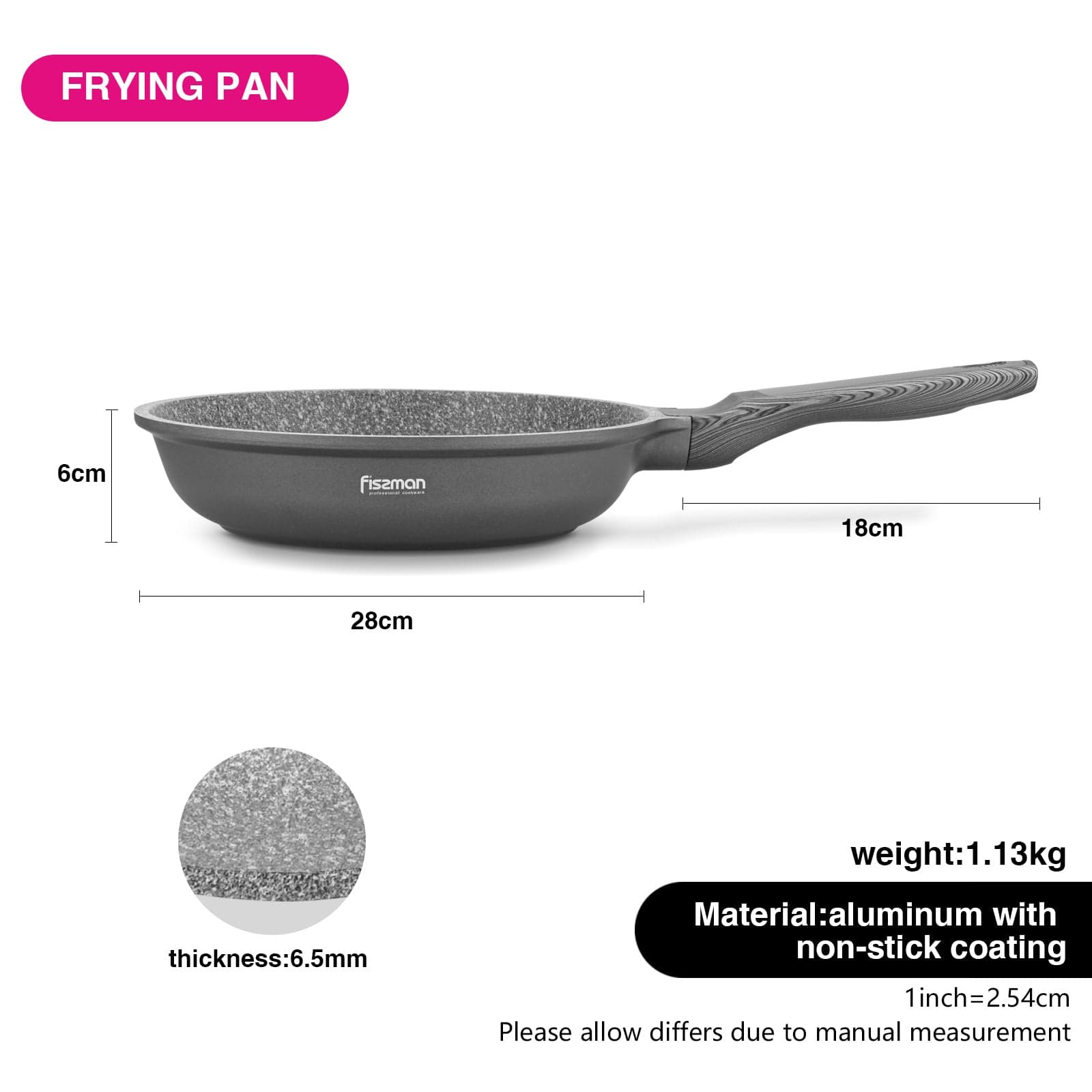 Fissman Frying Pan PRESTIGE 28x6cm With Induction Bottom (Aluminium With Non-Stick Coating)